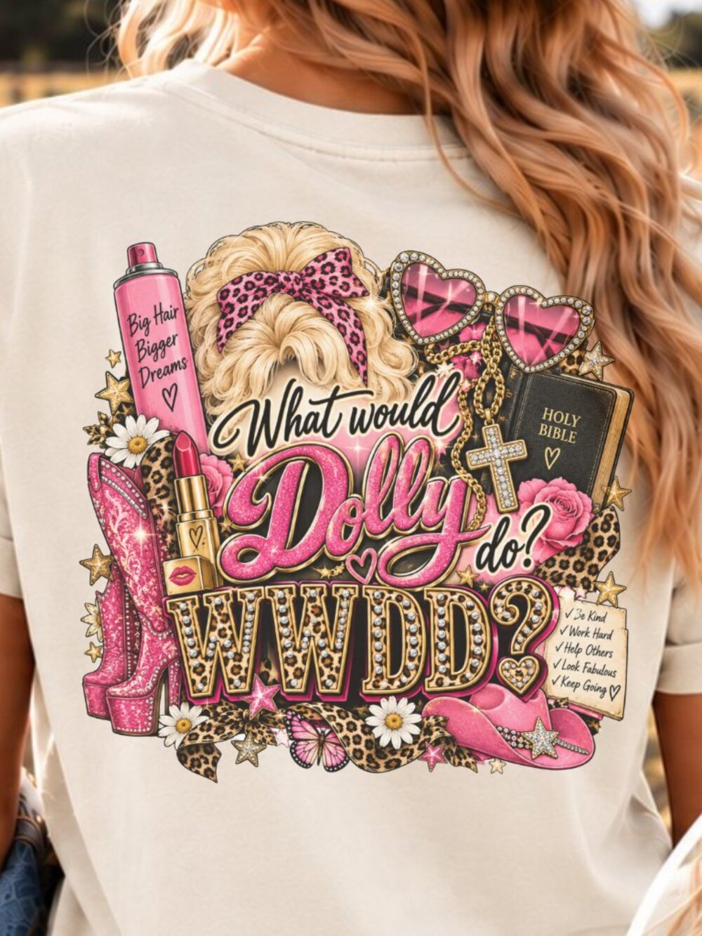What Would Dolly Do Shirt, WWDD Cowgirl Tee, Rhinestone Western Graphic T-Shirt,